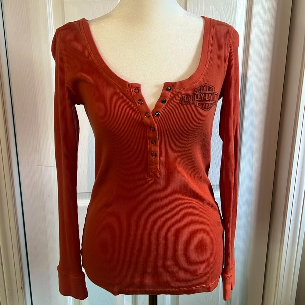 Harley Davidson S Orange Long Sleeve